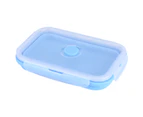 800Ml Silicone Collapsible Portable Lunchbox Bowl Folding Food Storage Container Blue