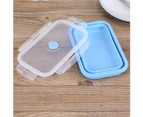 800Ml Silicone Collapsible Portable Lunchbox Bowl Folding Food Storage Container Blue