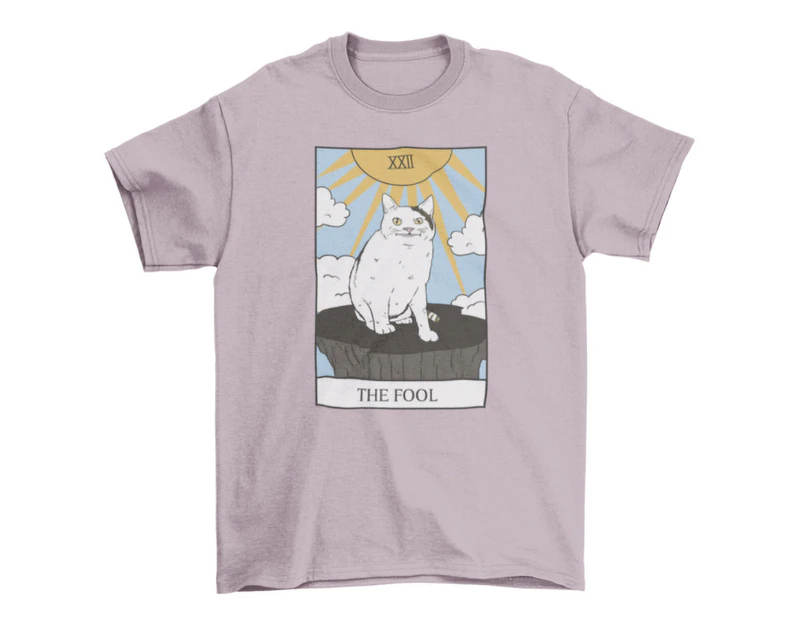 Cat Tarot Card Meme Graphic Tee Shirt T-Shirt - Clear