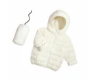 Dadawen Baby Boys Girls Hooded Winter Lightweight Down Jacket Packable Down Coat-White