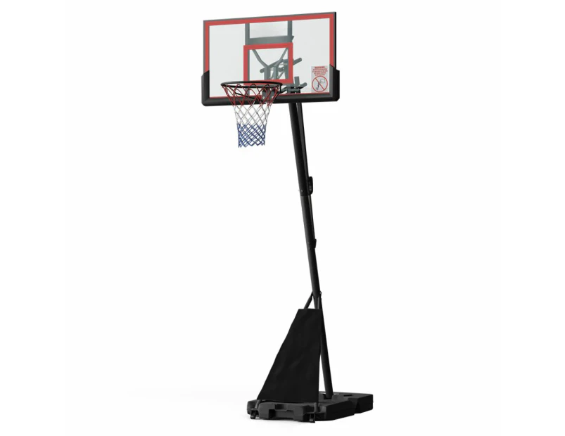 Portable Basketball Hoop Stand System Height Adjustable Net Ring - Red