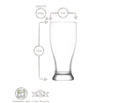 LAV 12 Piece Brotto Classic Beer Glasses Set - Large Pub Bar Pint Pilsner Glass - 565ml