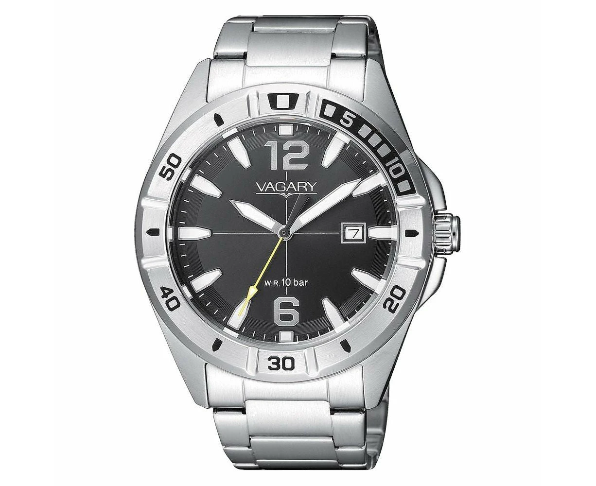 Citizen Vagary Ib8 518 51 Men's Black Dial Stainless Steel Watch