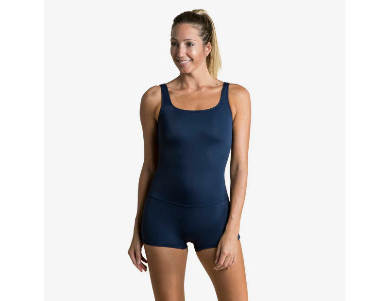 DECATHLON NABAIJI Women's Shorty Swimsuit One-piece - Heva - Navy Blue