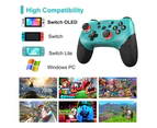 Bluetooth Switch Controller, Wireless Pro Controller Compatible for Nintendo Switch, PC Game Controller Supports Gyro Axis Turbo, Dual Vibration Green