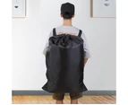 Polyester Waterproof Heavy Duty Backpack Laundry Bag Large Clothes Storage Bag for Travle Camping Black