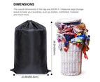 Polyester Waterproof Heavy Duty Backpack Laundry Bag Large Clothes Storage Bag for Travle Camping Black