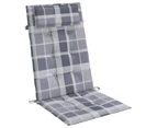 vidaXL Highback Chair Cushions 6 pcs Grey Check Oxford Fabric