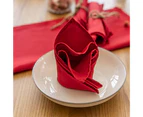 puluofuh 6Pcs Dinner Napkins Careful Trim Soft Fabric Neat Decorative Color Satin Square Shape Table Napkins Hotel Accessories-Red 30cm