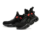 Slip Resistant Anti Shock Anti-Punctur High Top Sneakers Steel Toe Work Boots Safety Shoes Mens black