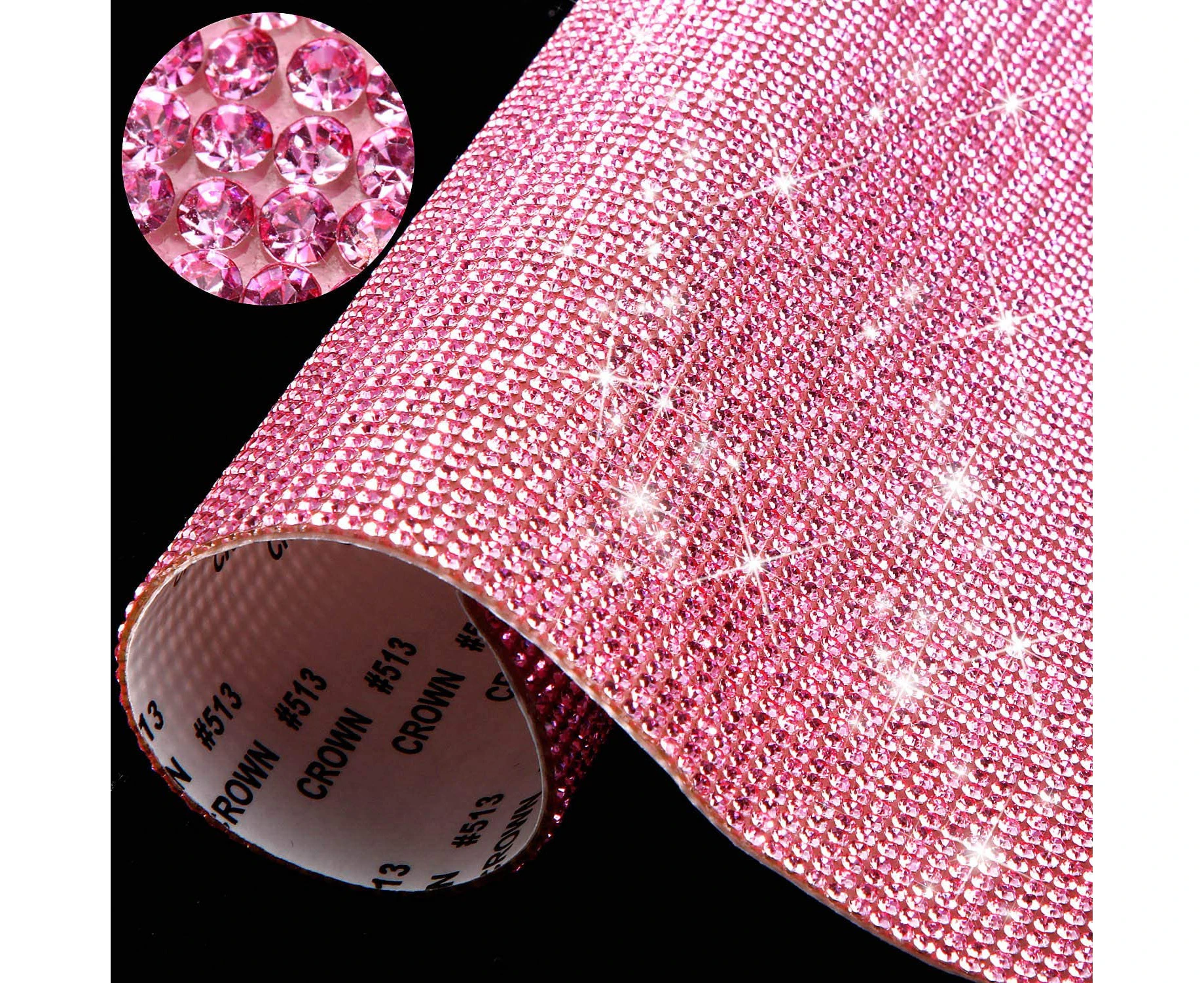 12000 Pieces Bling Bling Rhinestone Sheet Rhinestones Sticker(9.4x7.9 Inch,Pink)DIY Car Decoration Sticker Self Adhesive Glitter Rhinestones for Car Decora