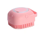 Silicone Exfoliating Body Scrubber Exfoliating Shower Brush Massage Bathing Brush-Pink