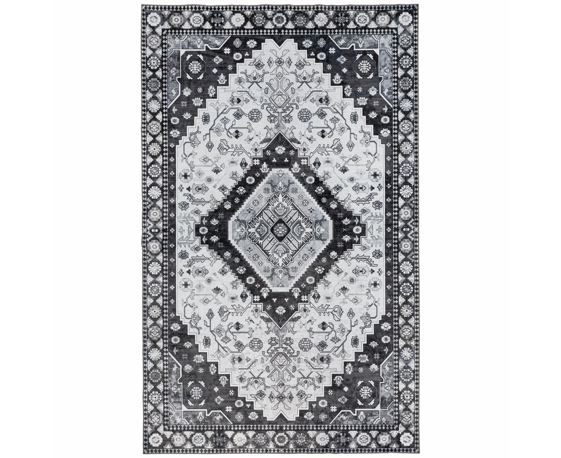 Black Doormat Washable Kitchen Rug Plush Soft Bathroom Rug 50x80cm