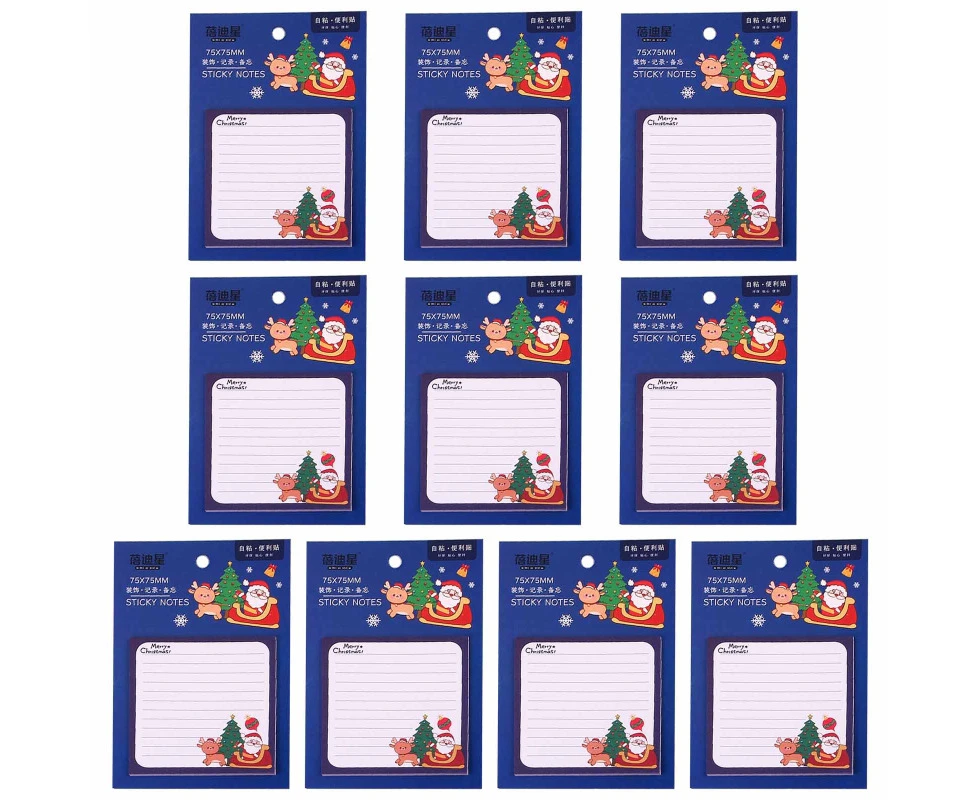 1 pack of 10 books, cartoon Christmas convenience stickers-blue