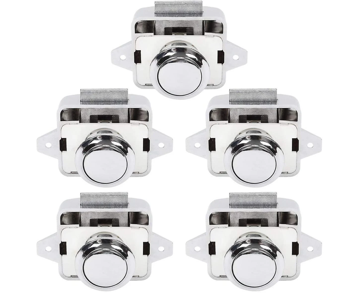 Push Button Locks Cabinet Door Catch Lock For Caravan Motorhome Camper Van Latch Cupboard(5pcs)