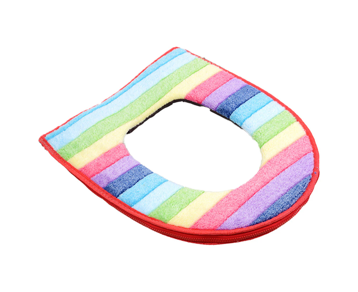 Soft Warmer Washable Toilet Seat Cushion/Pads/Mat with Zipper Plush Toilet Seat Cover red