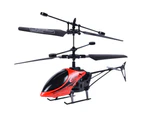 RC Helicopter USB Charging Remote Control Aircraft Kids Flying Toy - Red