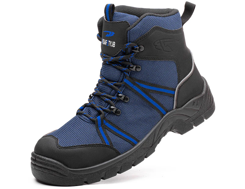 Sport Style Safety Boots Mesh Breathable Anti-Smashing And Stabbing Anti-Static Non-Slip Working Safety Boots Blue
