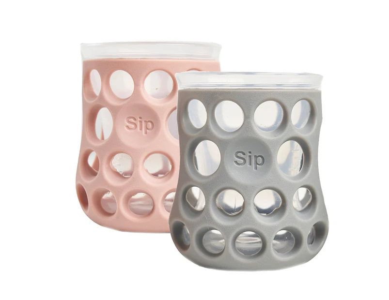 Natural Drinking Cup - Blush Pink / Slate Grey