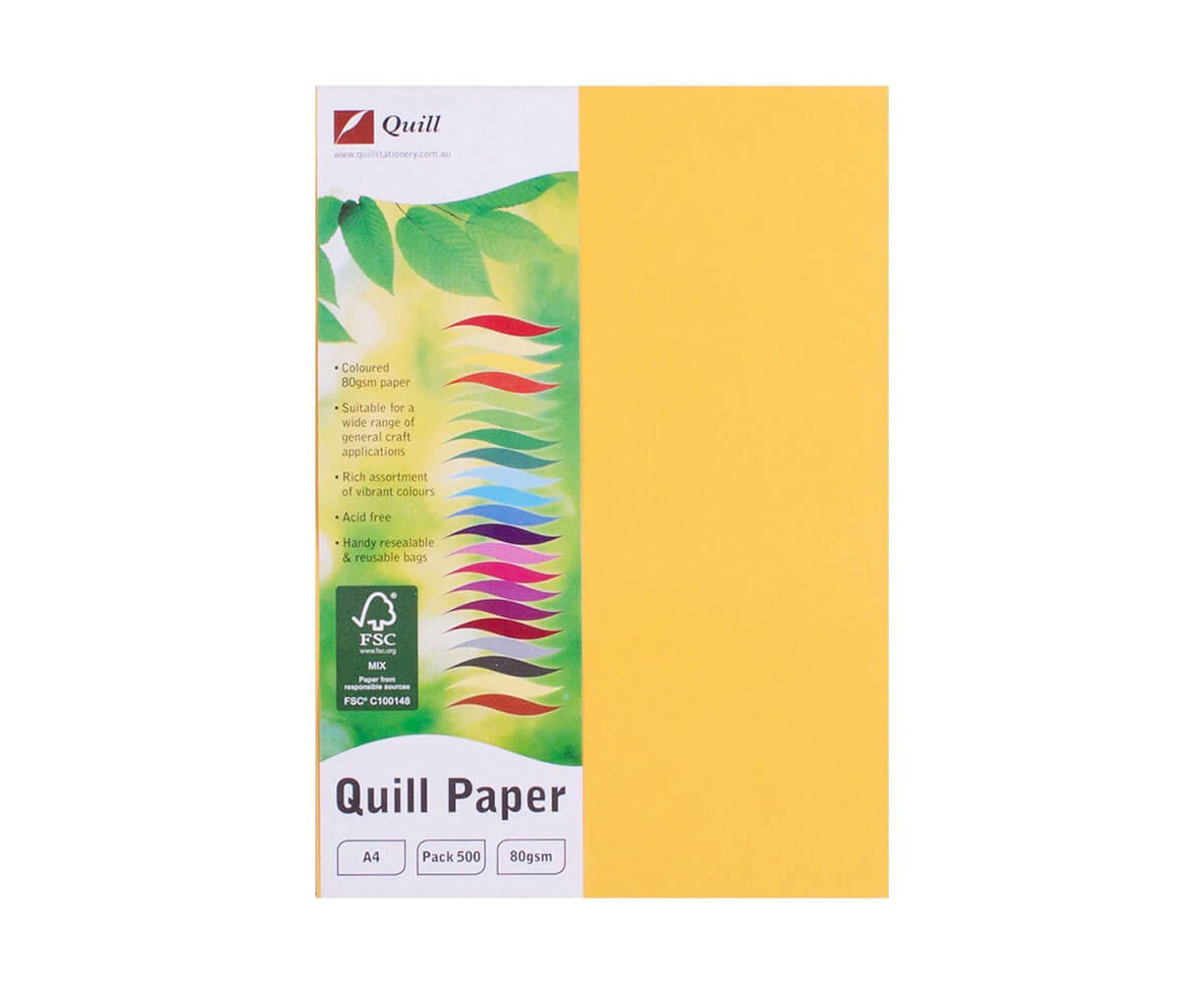 Quill A4 Sunshine Paper 80gsm 500pk