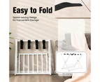 Costway 2-Tier Folding Iron Luggage Carrier Rack Suitcase Stand w/Shelf Bag Storage Motel Hotels White