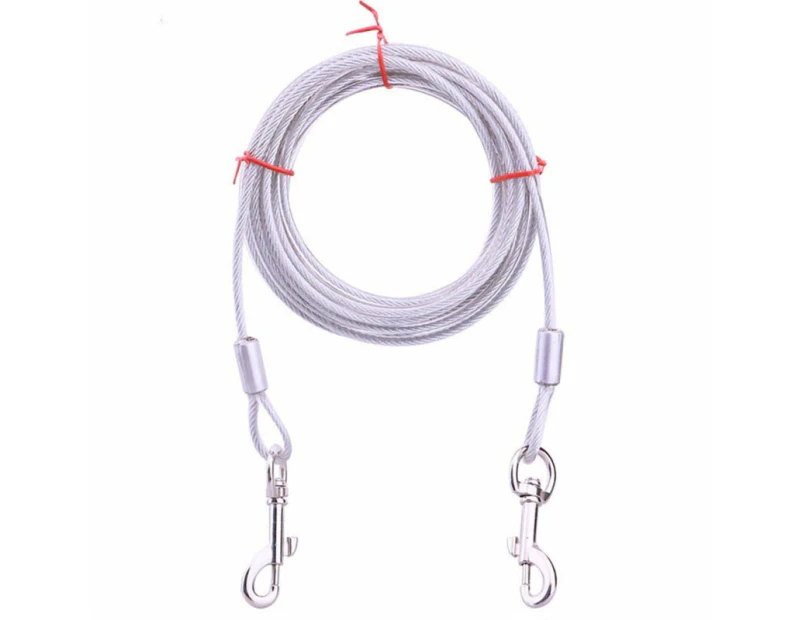 Anti Bite Tie Out Cable Pet Leash - White