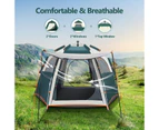 5 Person Camping Tent Instant Pop Up Beach Shelter Sun Shade Hiking Family Party Picnic Outdoor Waterproof 270x230x155cm Green White