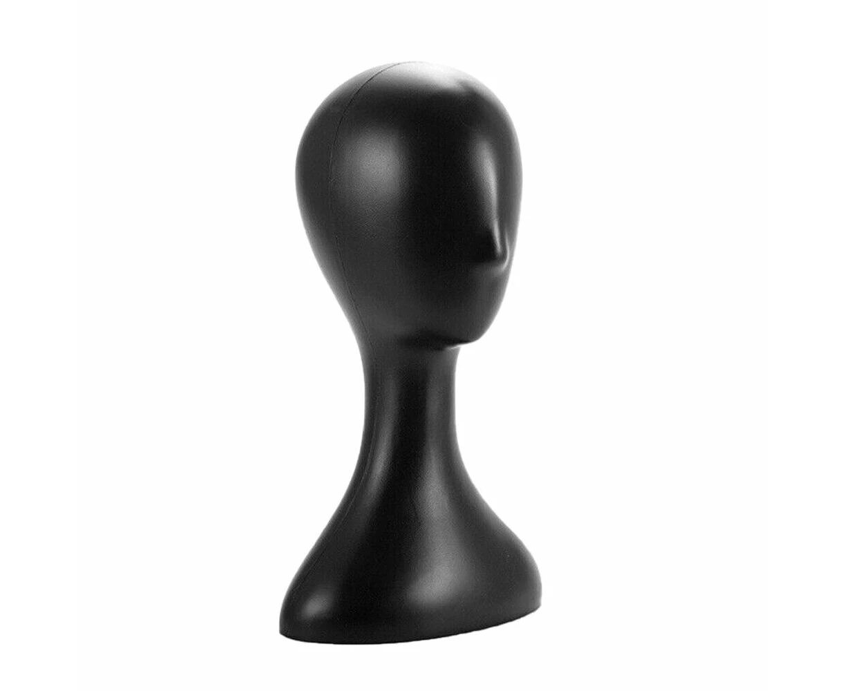 （Black）Female Mannequin Wig Hair Hat Scarf Manikin Head Model Plastic Display Stand