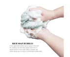 Long Loofah for Shower, 3 Pack Stretchable Braided Loofahs Sponge, Mesh Back Scrubber for Bath, Sponge Exfoliating Body-powdered rice green