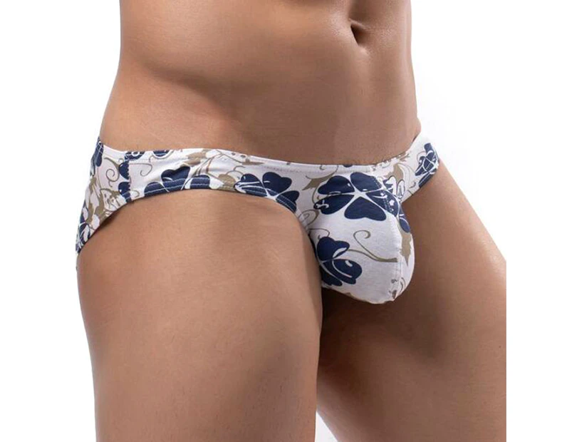 Men Underpants Breathable Washable Non-pilling High Elasticity Low Waist Daily Wear Ultra Soft Floral Print Male Panties Men Clothing