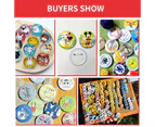 Button Badge Maker Machine Kit DIY Pin Press 32mm 1000 Buttons Making Supplies Paper Cutter Metal Shell Pin Back Clear Cover PVC Film