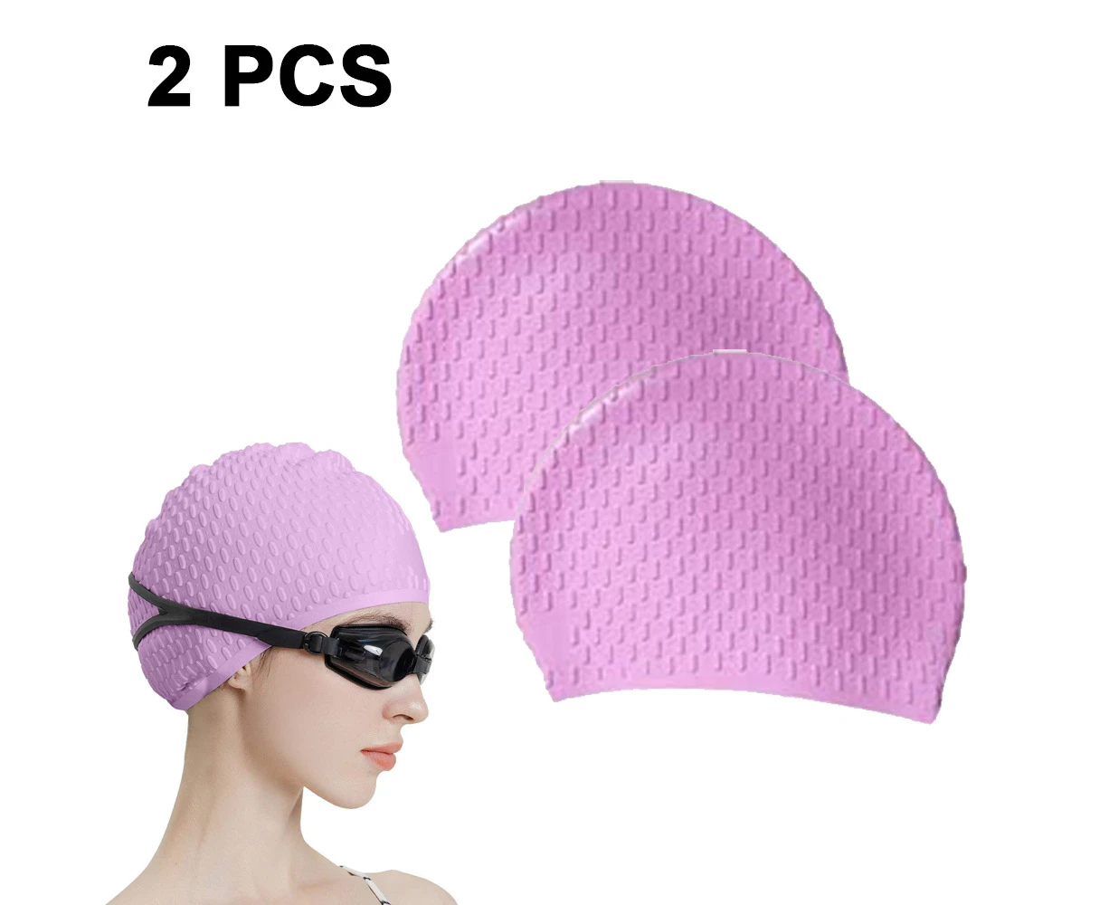 Silicone Swim Cap Comfortable Swim Cap Great For Curly Short Medium Hair Swim Cap For Men And Women