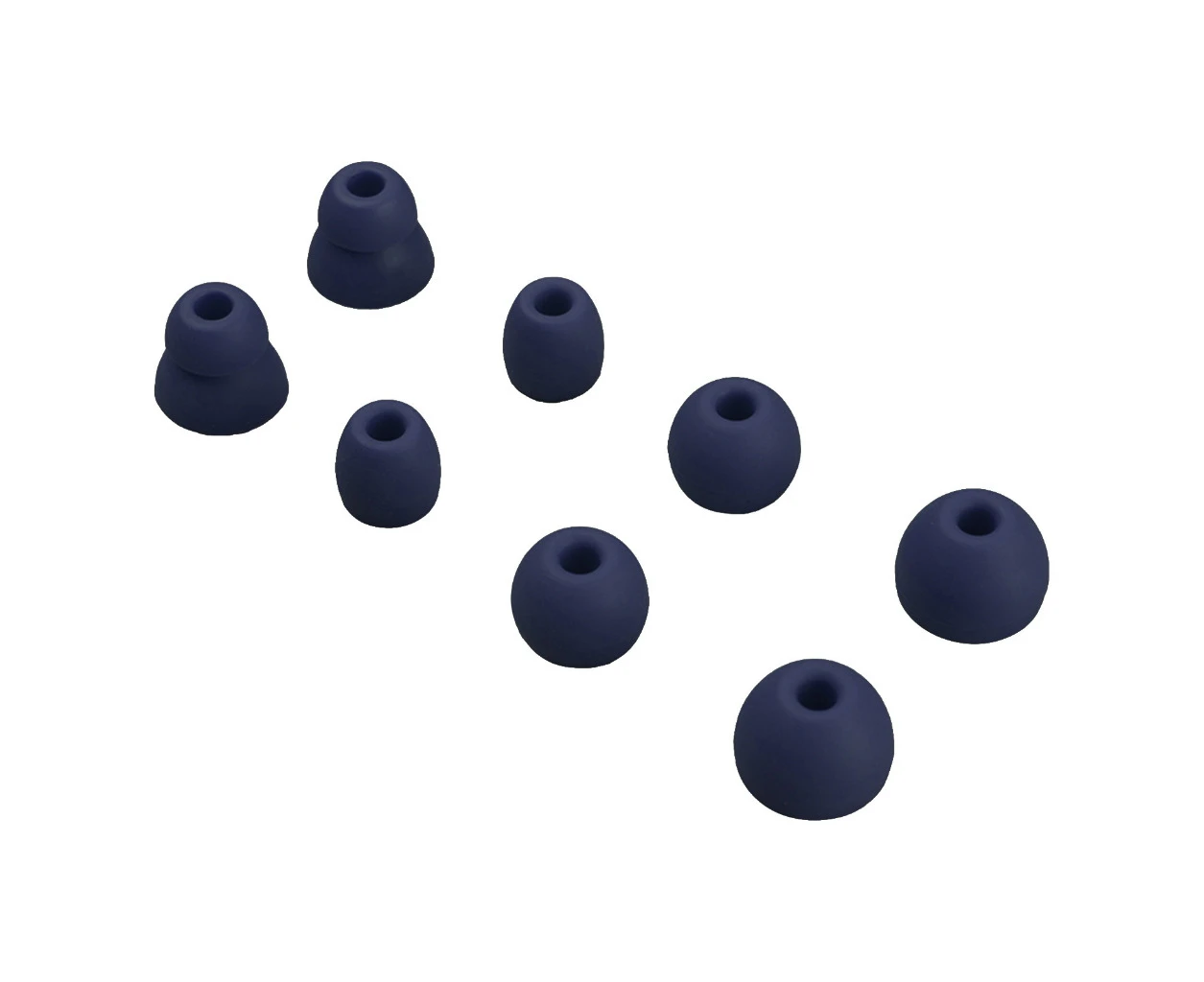 4Pairs Earbuds Cover In-Ear Tips Soft Silicone Ear Buds Accessories for Beats Flex / X / Powerbeats Pro Earphone Eartips - Navy blue