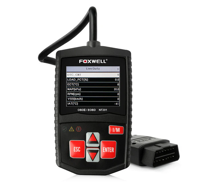 Foxwell NT201 OBD2 Auto Scanner Automotive OBD OBDII Engine Fault Code Reader Diagnostic Tool: black