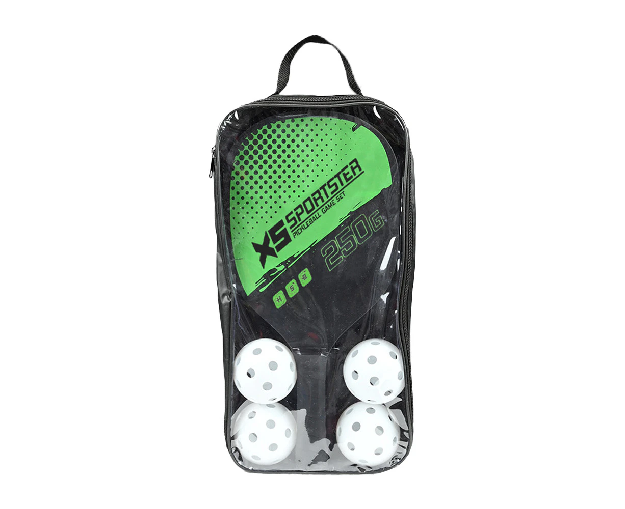 Sports Pickleball Paddle and Ball Set with Carry Bag Pickleball Rackets with Ergonomic Cushion Grip-Green