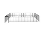 vidaXL 46-Panel Dog Playpen Black 50x100 cm Powder-coated Steel