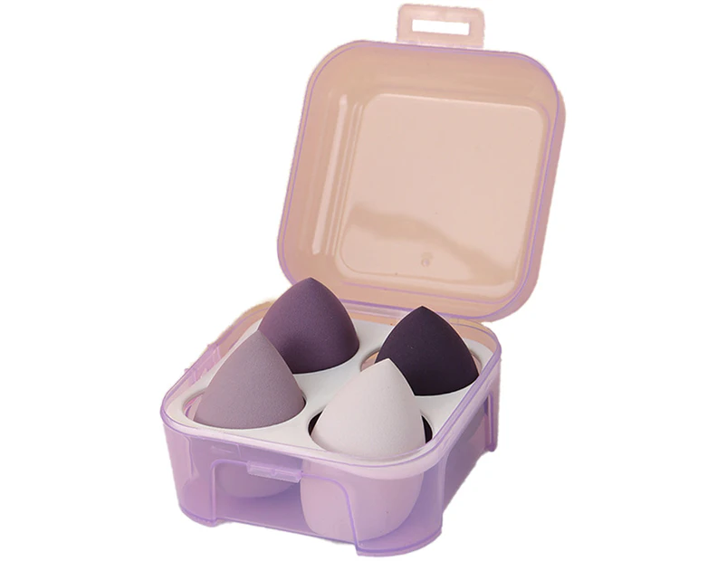 Makeup Sponge Blender Set - 4 Pack Beauty Sponge Foundation Blender Perfect for Creams, Powders & Liquids(Purple)