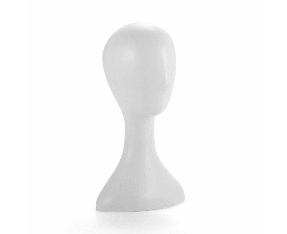 （White）Female Mannequin Wig Hair Hat Scarf Manikin Head Model Plastic Display Stand