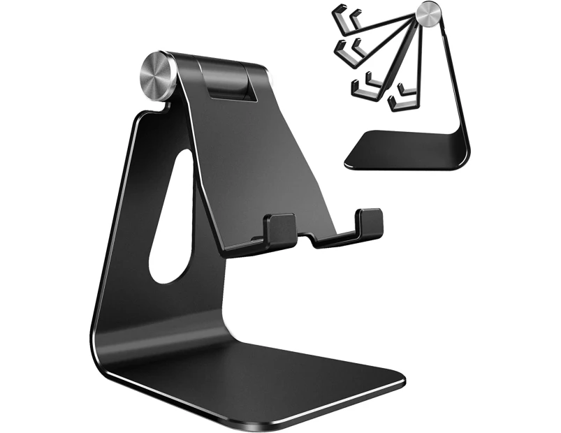 Adjustable cell phone stand, phone stand, cradle, dock, bracket, aluminum desk stand