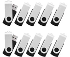 10 Pack USB Flash Drives, 8GB USB Flash Drive, USB 2.0 Flash Drive, Swivel USB Flash Drive, Pen Drives, Pen Drive, Black