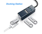 Docking Station High-speed Transmission Multi-purpose Plug Play USB3.0 USB2.0 TF/SD-card Mini Cable Hub for Mouse - Blue