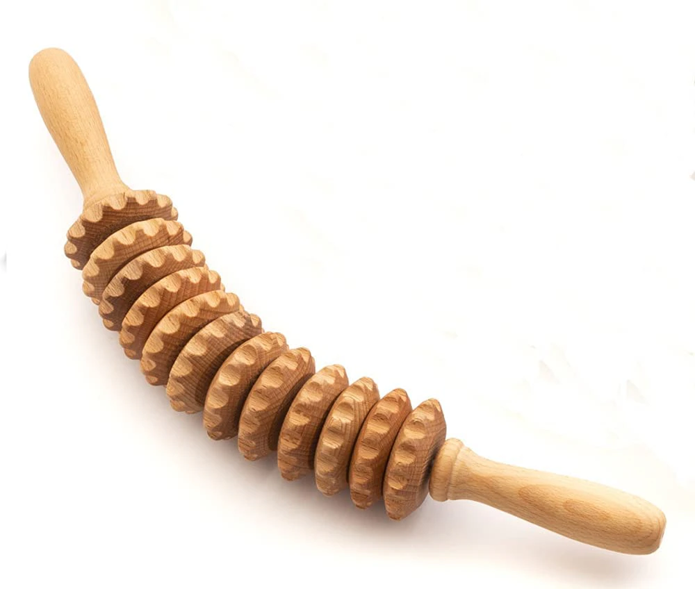 Manual Wooden Fascia Massage Roller Trigger Points For Release Cellulite Sore Muscle Blasting