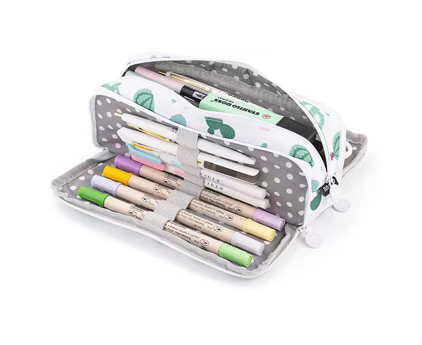 Large Pencil Case Big Capacity 3 Compartments Canvas Pencil Pouch For Teen Boys Girls School Students,Style3