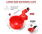 Automatic Poultry Drinking Bowl For Chicken Duck Plastic Chicken Drinking Cup Poultry Water Dispenser(red)(6pcs)