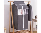 Clothes Bag Hanging Clothes Bag Storage Organizer With Clear Pvc Windows Clothes Rack Cover 60X48X120Cm Gray