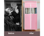 Clothes Bag Hanging Clothes Bag Storage Organizer With Clear Pvc Windows Clothes Rack Cover 60X48X120Cm Gray