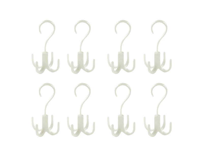 Rotatable 4 claw multi-use scarf hanger belt bag storage hook-Nordic beige