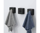 3 Pack Kitchen Towel Hooks - Self Adhesive Towel Holders for Kitchen,Wall Mounted Kids Hand Towel Hook,Ideal as Bathroom, Dish Towel Holders -Black