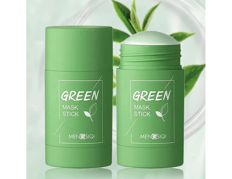 2PCS Green Tea Cleansing Mask Facial Stick Oil Acne Control Blackhead Deep Clean Pore