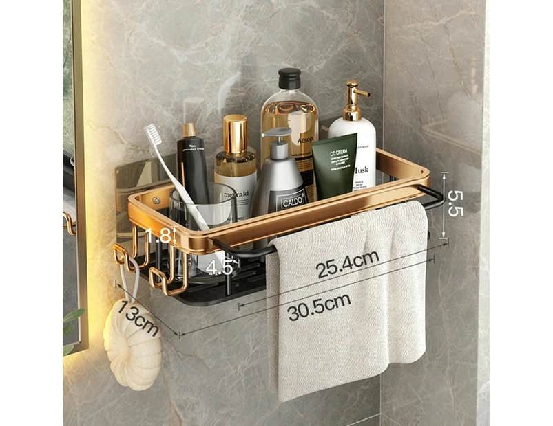 2pcs Punch-Free Bathroom Shelf Organizer Rack Shower Storage Shelf Shelves Kitchen Toilet Storage for Bathroom Accessories SetStandard With pole